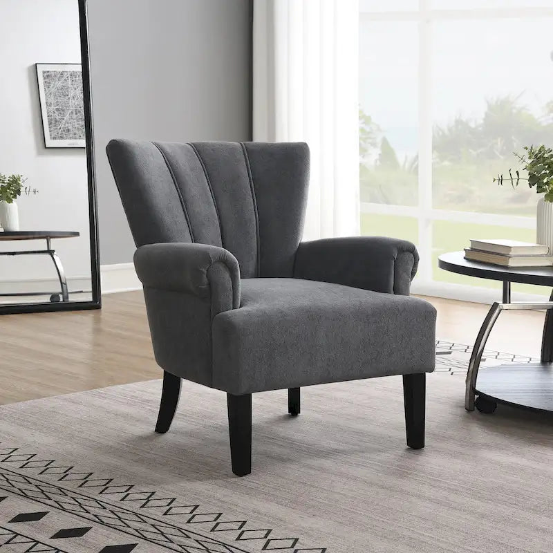 29 Upholstered Arm Chair with High-Density Foam and Channel Back