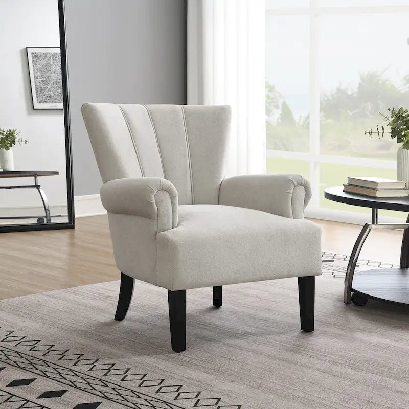 29 Upholstered Arm Chair with High-Density Foam and Channel Back