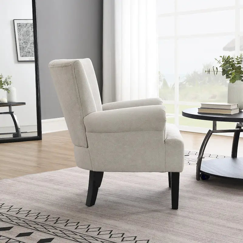 29 Upholstered Arm Chair with High-Density Foam and Channel Back