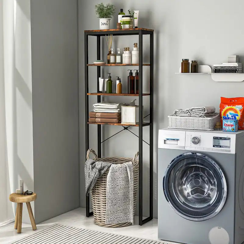 4-Tier Over the Toilet Storage Rack Freestanding Bathroom