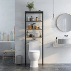 Freistehendes Badezimmerregal mit 4 Ebenen zur Aufbewahrung über der Toilette