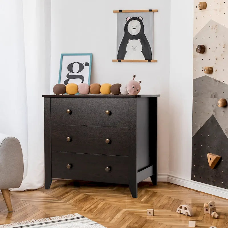 3 Drawer Dresser Chest of Drawers Bedside Table for Living Room