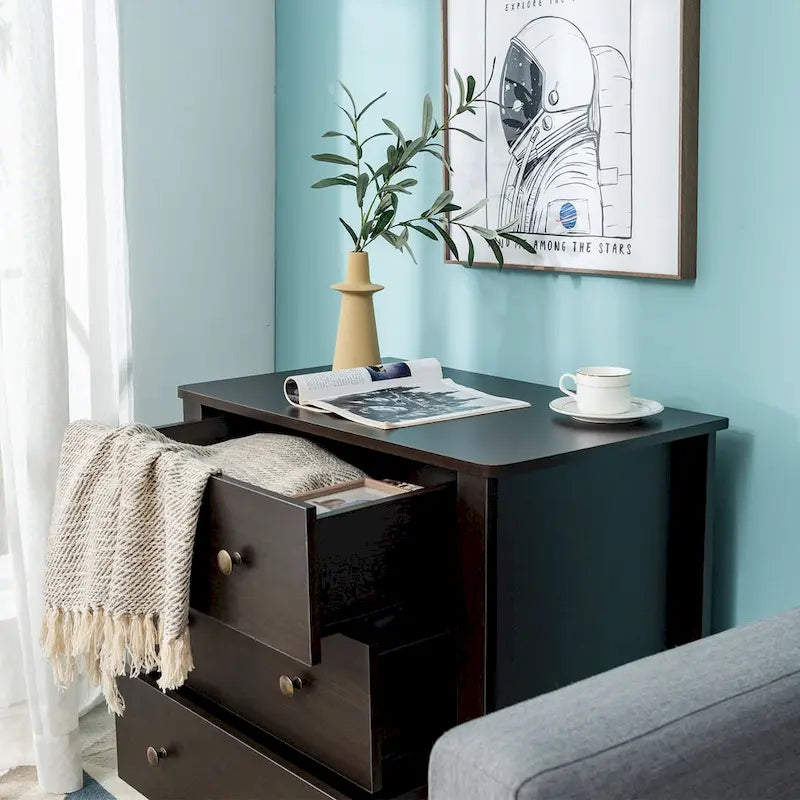 3 Drawer Dresser Chest of Drawers Bedside Table for Living Room