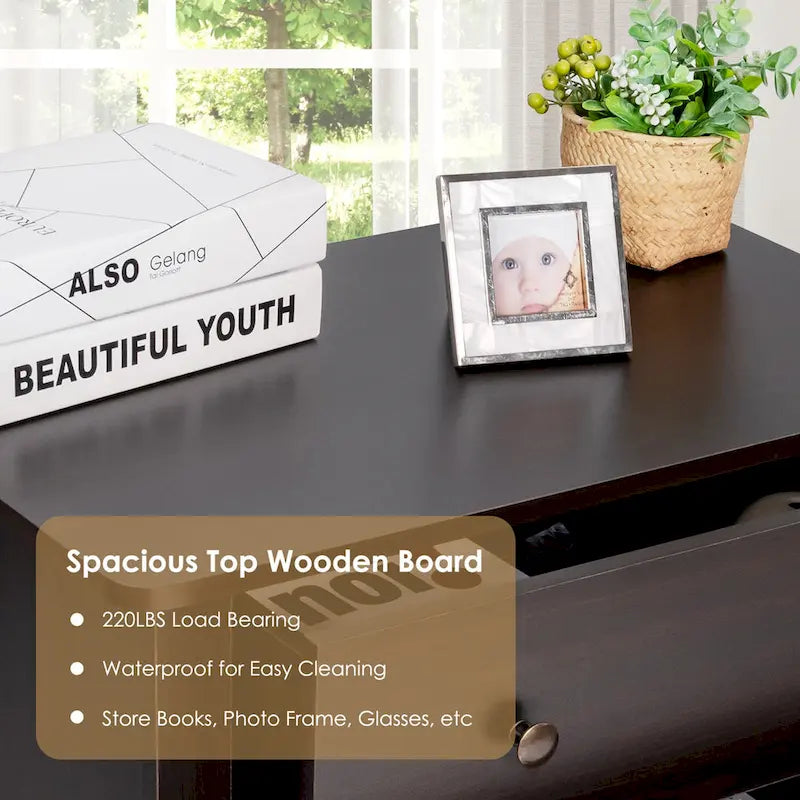 3 Drawer Dresser Chest of Drawers Bedside Table for Living Room