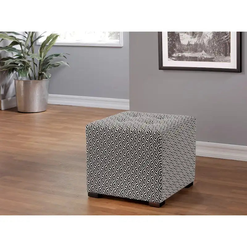Merton Transtional Square Button Tufted Ottoman