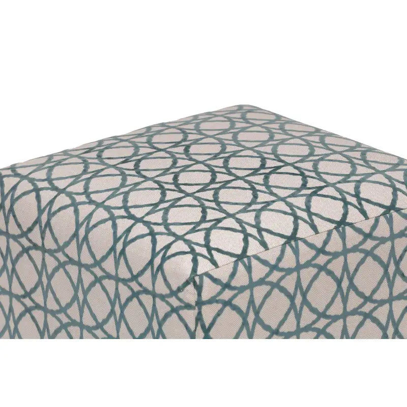 Quadratischer Ottoman im Übergangsstil mit Knopfheftung und schwarzen Beinen