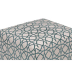 Quadratischer Ottoman im Übergangsstil mit Knopfheftung und schwarzen Beinen