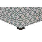 Quadratischer Ottoman im Übergangsstil mit Knopfheftung und schwarzen Beinen