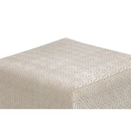 Quadratischer Ottoman im Übergangsstil mit Knopfheftung und schwarzen Beinen