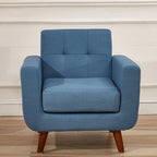 Tapicerowany pikowany fotel do salonu w stylu mid-century