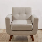 Tapicerowany pikowany fotel do salonu w stylu mid-century