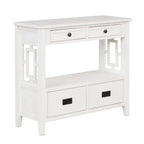 36 Farmhouse Pine Wood Console Table Entry Sofa Table with 4 Drawers & 1 Storage Shelf