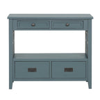 36 Farmhouse Pine Wood Console Table Entry Sofa Table with 4 Drawers & 1 Storage Shelf
