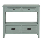 36 Farmhouse Pine Wood Console Table Entry Sofa Table with 4 Drawers & 1 Storage Shelf