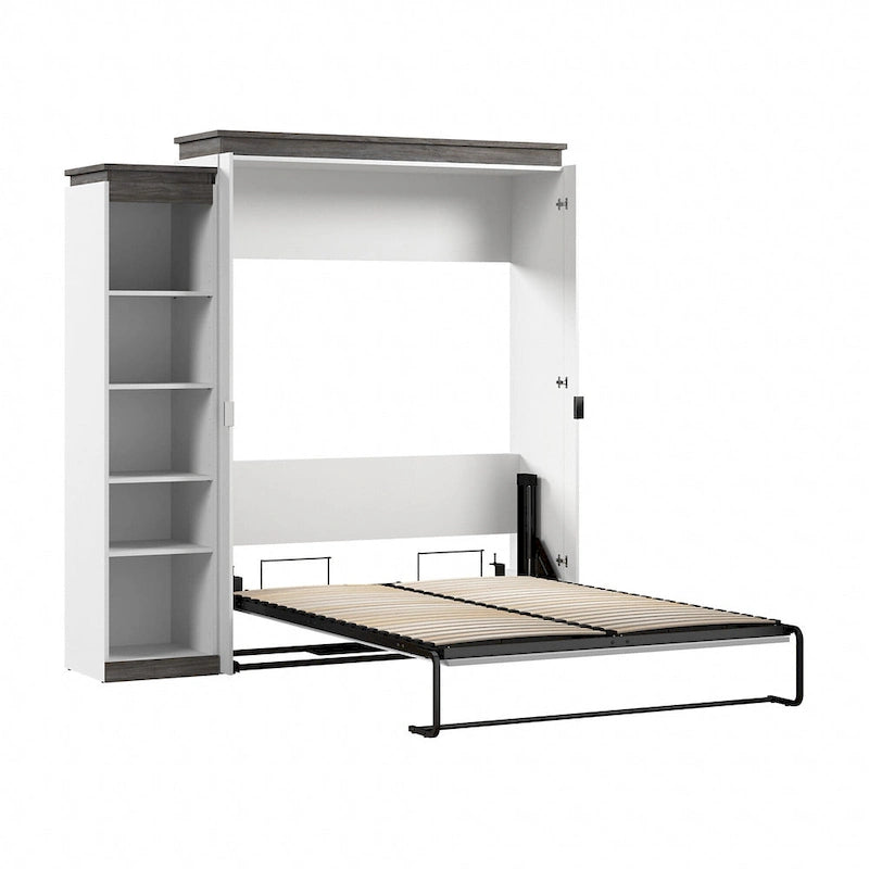 Queen Murphy Wall Bed with Adjustable Shelves 87W