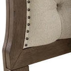 Dusty Taupe Queen Shelter Bed with Upholstered Headboard