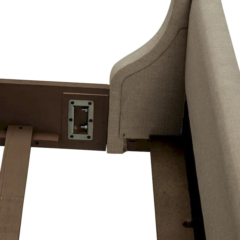 Dusty Taupe Queen Shelter Bed with Upholstered Headboard