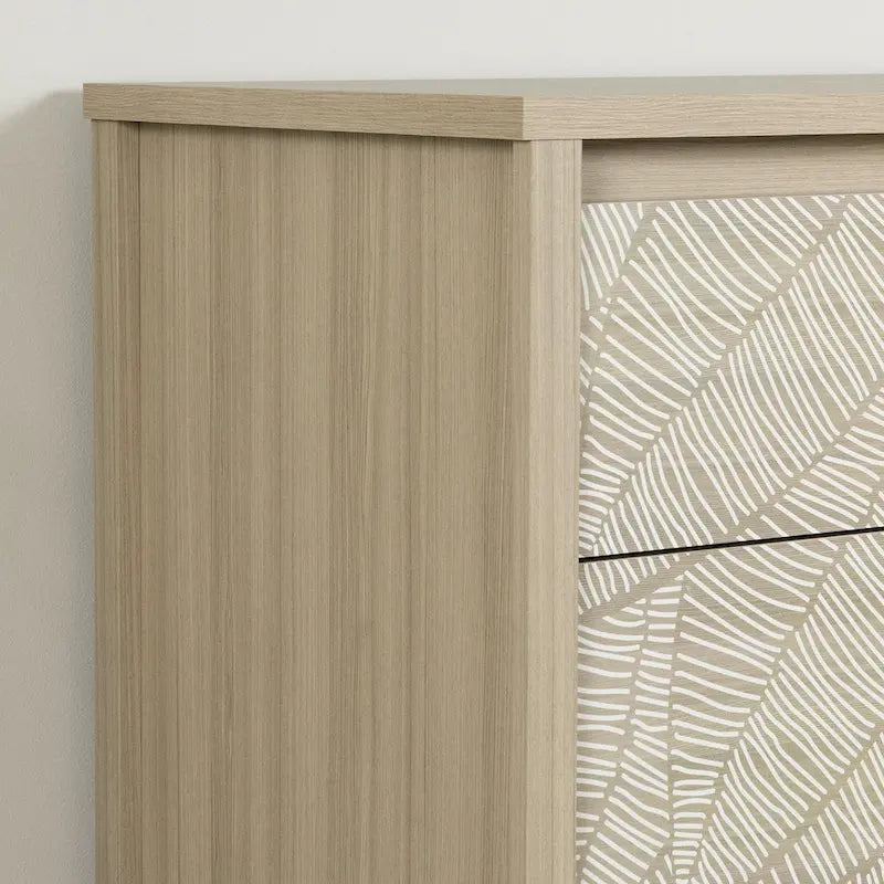 Kids Double Dresser with Tropical Drawer Fronts and Metal Handles