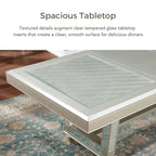 Table de salle à manger extensible glamour de 84 pouces avec base en carreaux miroir