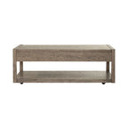 Dusty Taupe Cocktail Table with Drawers and Casters