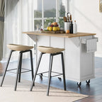 Isola da cucina in MDF larga 53 in. con piano di lavoro e mobile contenitore