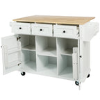 Isola da cucina in MDF larga 53 in. con piano di lavoro e mobile contenitore
