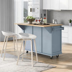 Isola da cucina in MDF larga 53 in. con piano di lavoro e mobile contenitore
