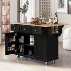 Isola da cucina in MDF larga 53 in. con piano di lavoro e mobile contenitore