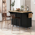 Isola da cucina in MDF larga 53 in. con piano di lavoro e mobile contenitore