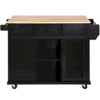 Isola da cucina in MDF larga 53 in. con piano di lavoro e mobile contenitore