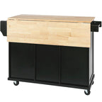 Isola da cucina in MDF larga 53 in. con piano di lavoro e mobile contenitore