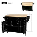 Isola da cucina in MDF larga 53 in. con piano di lavoro e mobile contenitore