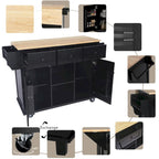 Isola da cucina in MDF larga 53 in. con piano di lavoro e mobile contenitore