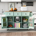 Isola da cucina in MDF larga 53 in. con piano di lavoro e mobile contenitore