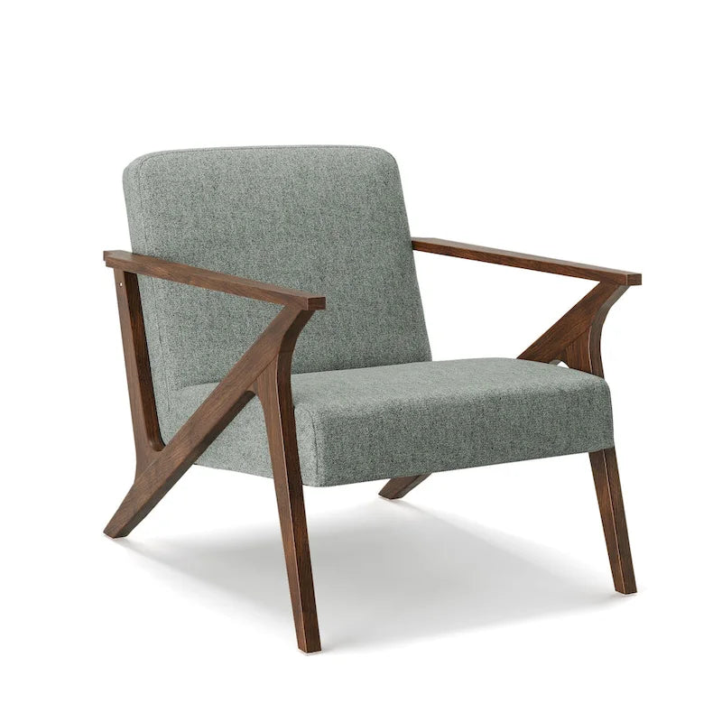 Wood Frame Upholstered Accent Chair