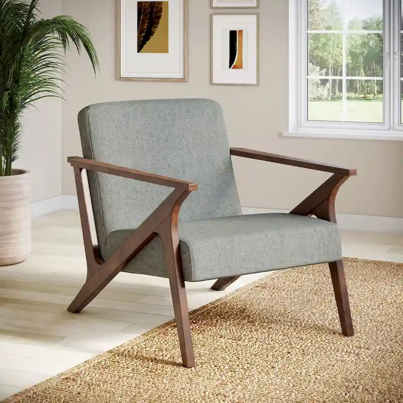 Wood Frame Upholstered Accent Chair
