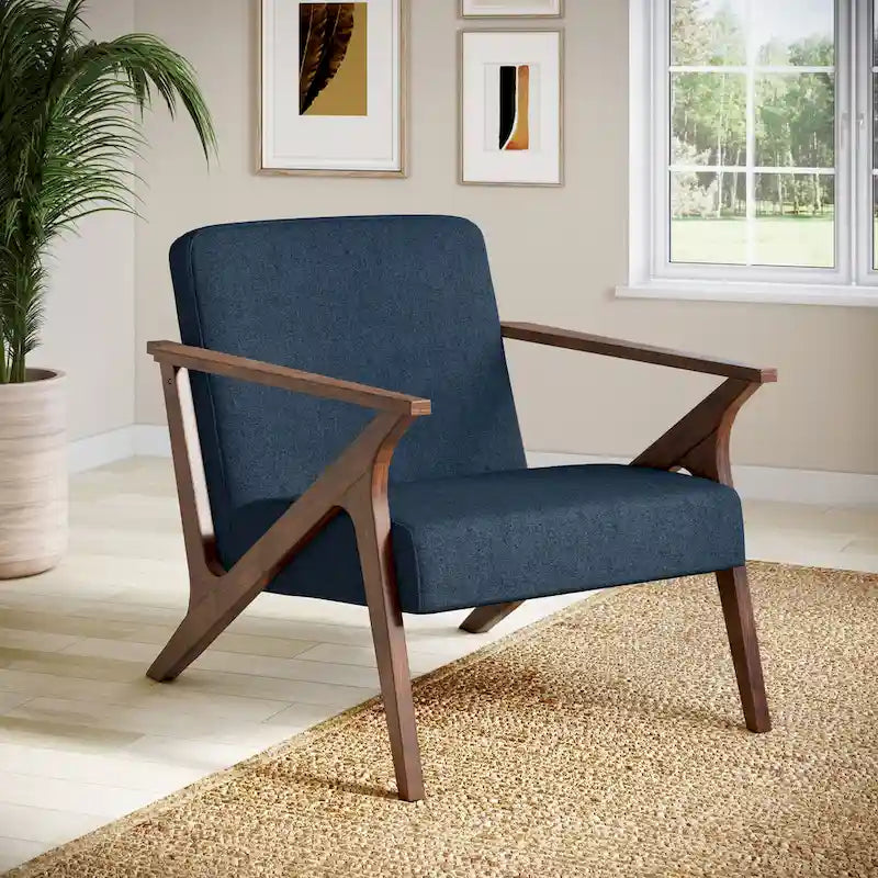 Wood Frame Upholstered Accent Chair