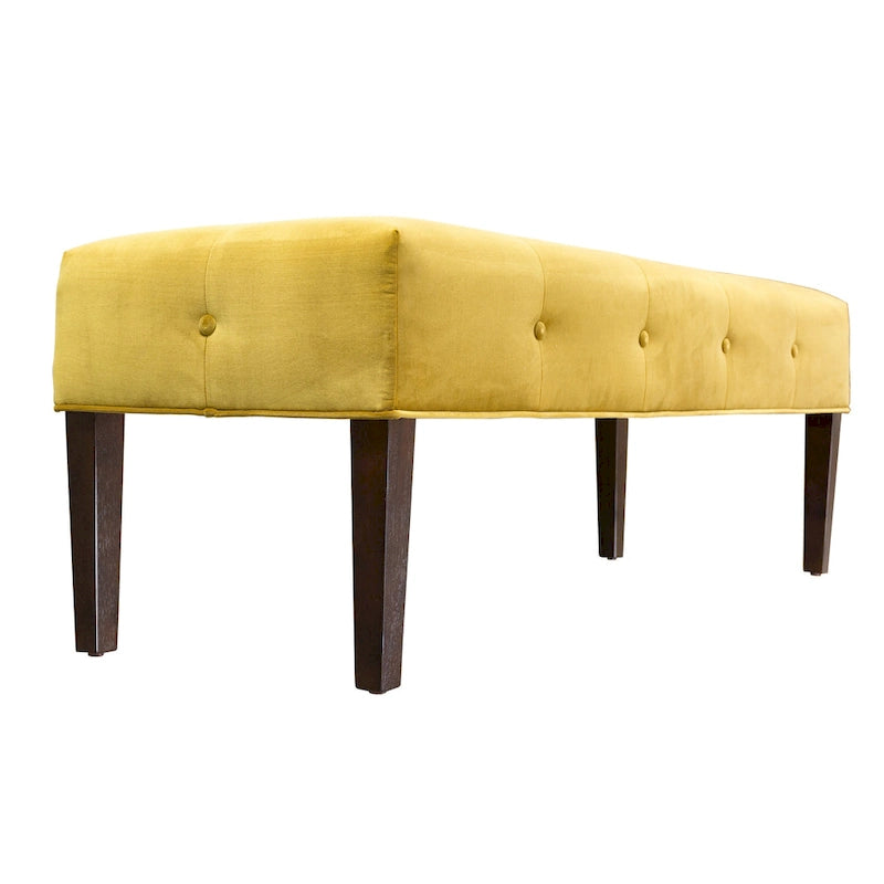 Tufted Upholstered Indoor Living Room Bench with Espresso Legs