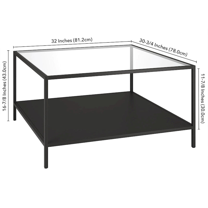 32 Square Coffee Table with Shelf