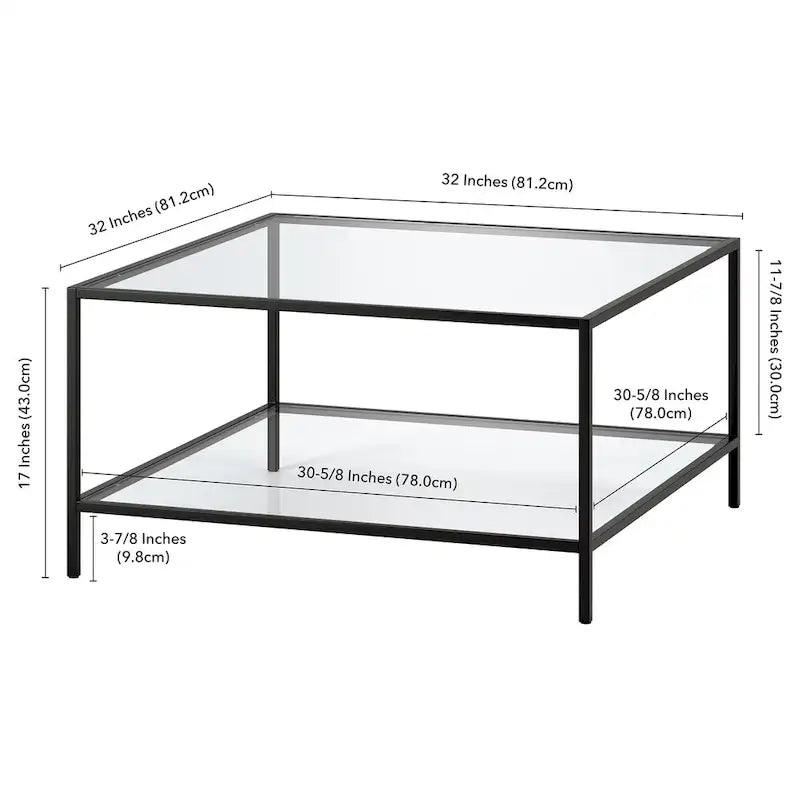 32 Square Coffee Table with Shelf