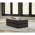 Oversized Accent Ottoman in Leather and Faux Leather