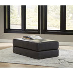 Oversized Accent Ottoman in Leather and Faux Leather