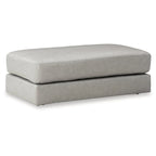 Oversized Accent Ottoman in Leather and Faux Leather