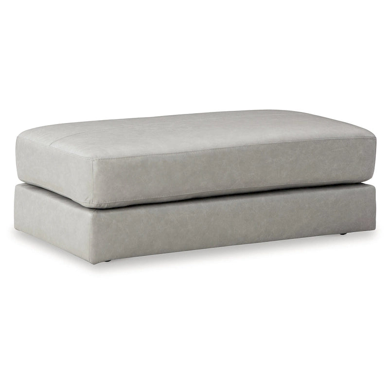 Oversized Accent Ottoman in Leather and Faux Leather