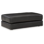 Oversized Accent Ottoman in Leather and Faux Leather