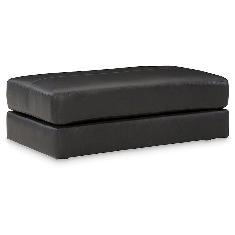 Oversized Accent Ottoman in Leather and Faux Leather