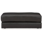Oversized Accent Ottoman in Leather and Faux Leather