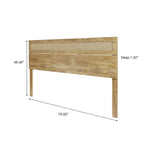 Holzwerkstoff in Eichenoptik mit Kopfteil aus natürlichem Rattan, für King- oder Queen-Size