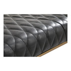 Modern Leather and Brass Iron Bench