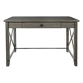Rustic Farmhouse Writing Desk in Grey Wash with X-Panel